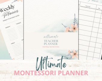 The Ultimate Montessori Teacher Planner January 2024-December 2025,Printable for Teachers,Assistants,Montessori Lesson Plan,Montessori quote