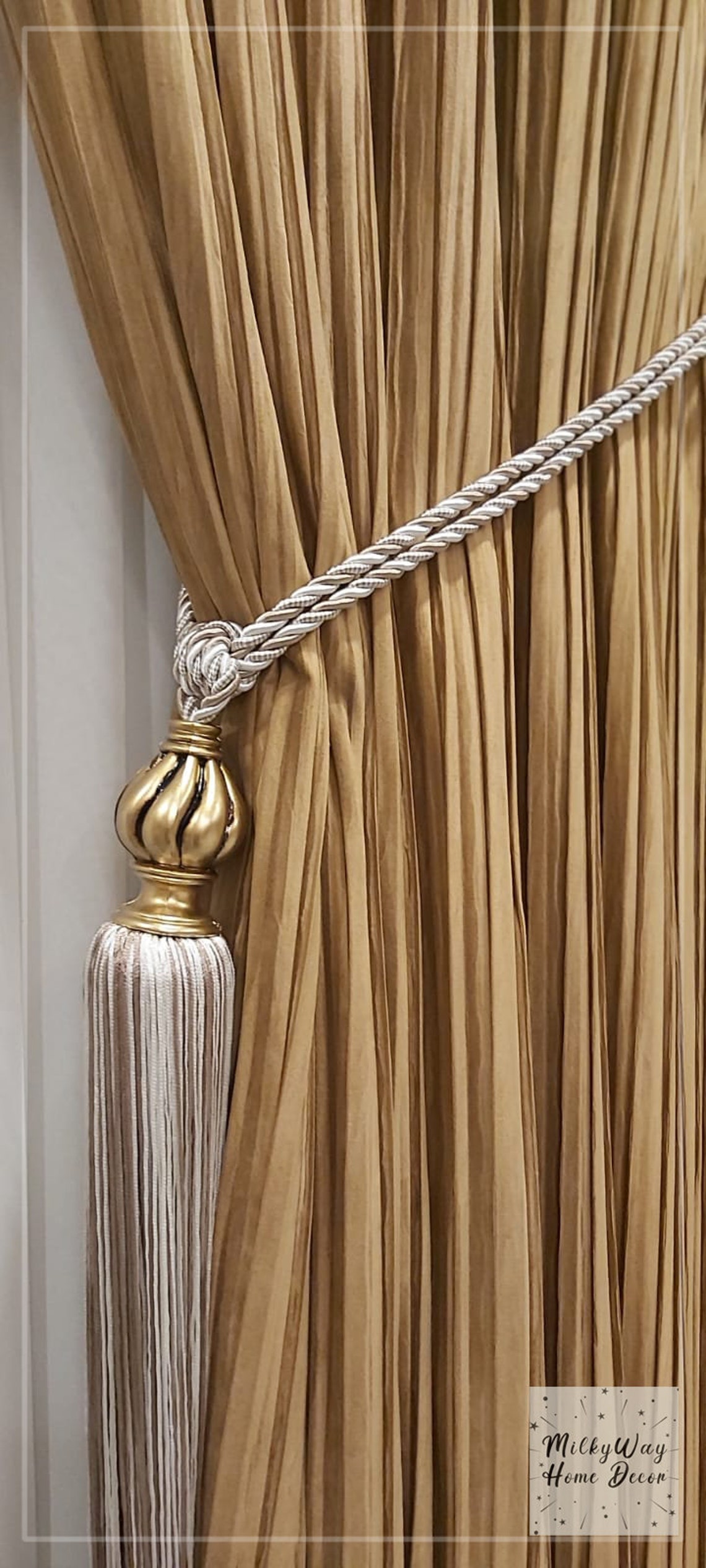 Pack of 2 Curtain Design Gold Curtain Tie Backs Drapery Tie Backs Gold Tie Backs Drapery Tie