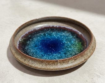 Supporto per teiera con motivo a craquelé effetto ghiaccio / Poggiatenda in ceramica con finitura smaltata effetto craquelé