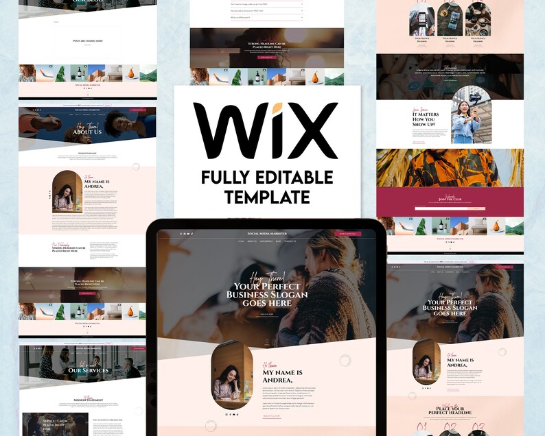 WIX Website Template for Social Media Social Media Manager Etsy WIX Website Template for Social Media Social Media Manager Etsy