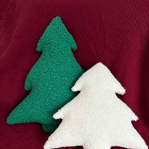 Plush Christmas tree pillow, Christmas pillow, Xmas pillow, Decorative tree pillow, Holiday throw pillow, Christmas decorative