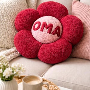 Almohada personalizada para abuela: regalo para anunciar el embarazo de la abuela, cojín con flores, regalo personalizado para abuela