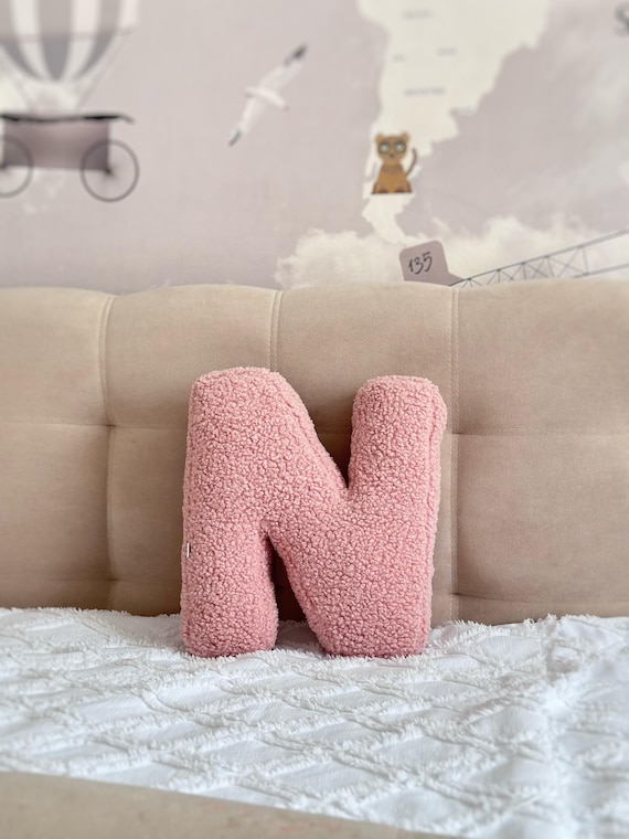 Plush Letter Pillow, Fabric Letters, Initial Pillow, Velvet Letter, Alphabet Pillow, Mother Day Gift, Boucle Fabric Pillow, Gift for Wife