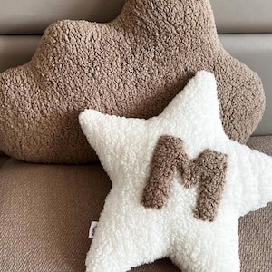 Almohada con monograma y letras de osito de peluche, letras de tela para guardería, bebé Kissen, almohadas con monograma, almohada decorativa con monograma, almohada con nombre personalizada