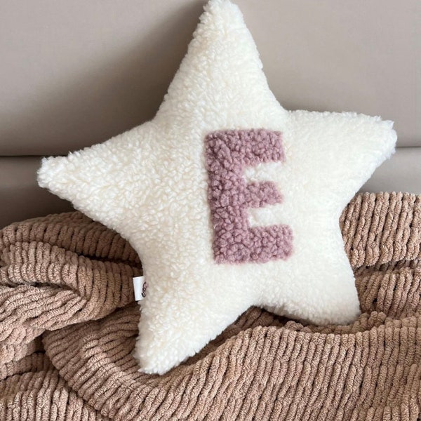 Personalised Letter Pillow, Custom Decorative Pillow, Customizable Pillow, Initial Cushion, First Letter Pillow, Star pillow