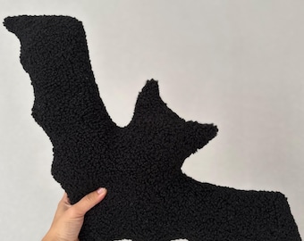 Teddy Boucle Bat Pillow: Halloween Gothic Home Decor