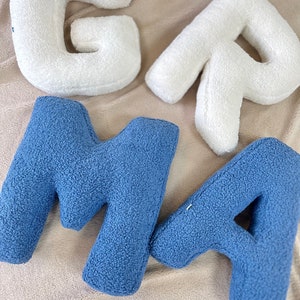 Almohada de peluche con letras suaves, letra de tela personalizada, almohada con inicial personalizada, almohada con alfabeto, regalo de Pascua para niños, regalo para el Día de la Madre
