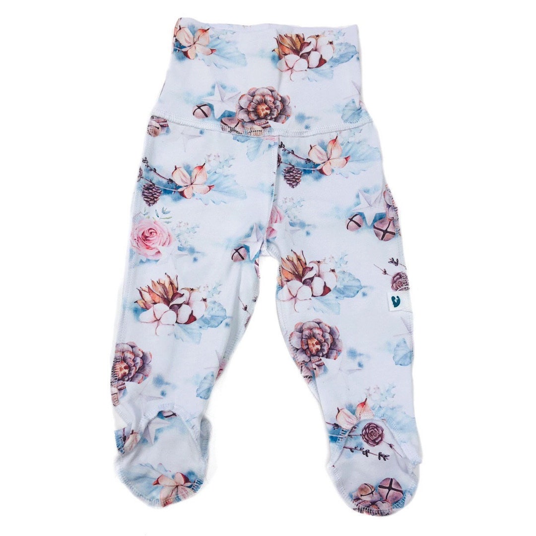 Floral Pants/baby Footed Newborn Pants/newborn Etsy