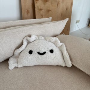 Plush Dumpling Pillow – Cute Easter Pierogi Gift, Smiley or Sad Face, Handmade Soft Stuffed Toy, Kawaii Home Decor