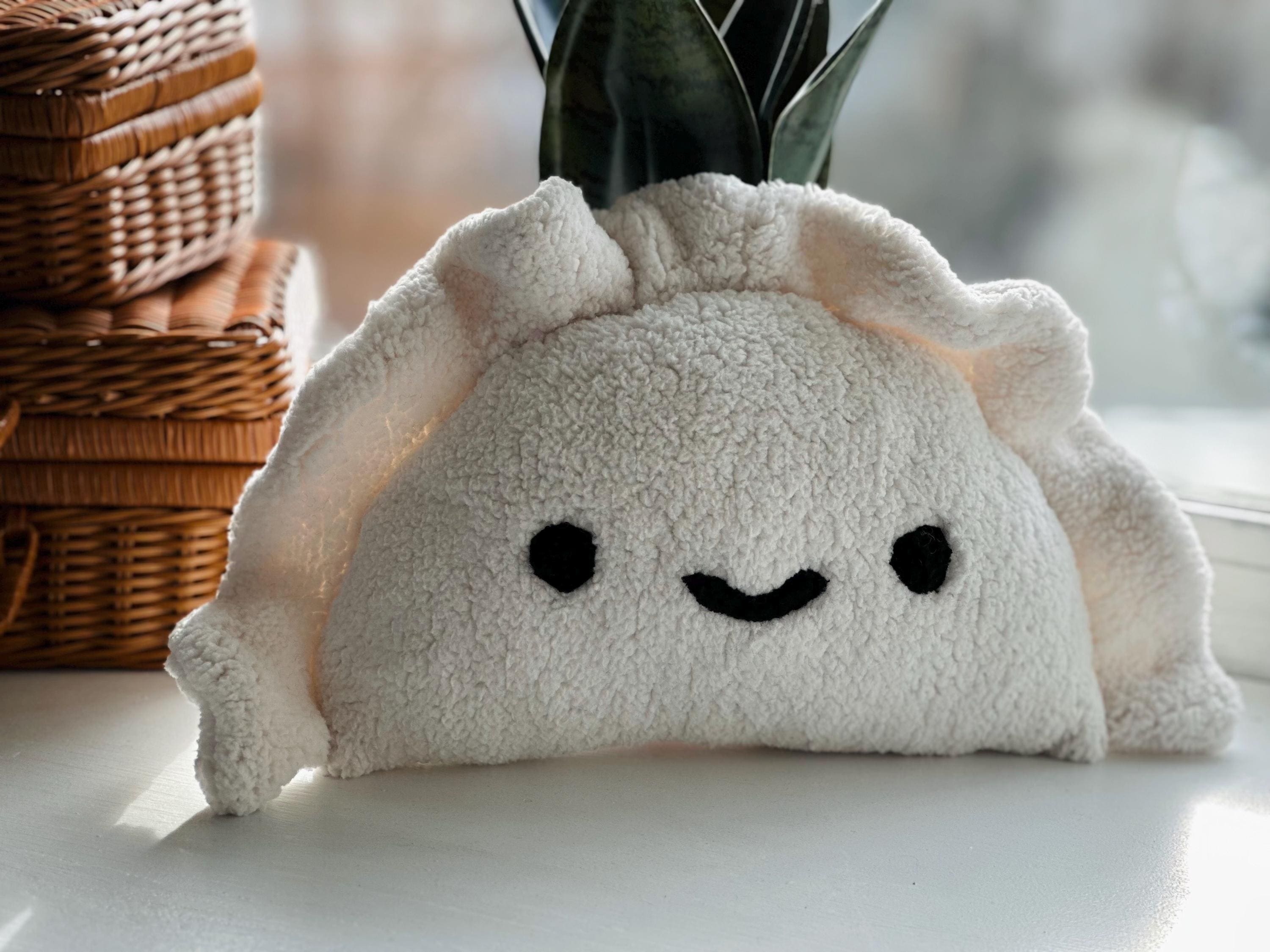 Plush Dumpling Pillow – Cute Easter Pierogi Gift, Smiley or Sad