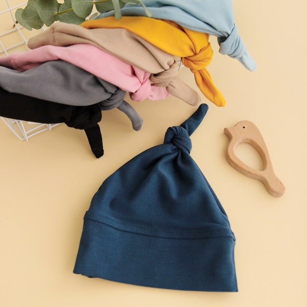 Chapeau bleu de nouveau-né/chapeau de bébé/chapeau de noeud de bébé/bonnet de bébé/cadeau de douche de bébé/nouveau cadeau de bébé/maman à être cadeau