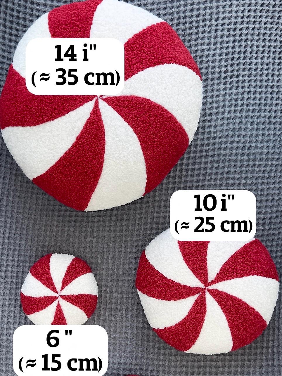 Oreiller De Noël Costco Super Doux - Motif Bonbon Menthe Poivrée - Tissu Coton/polyester - Neuf