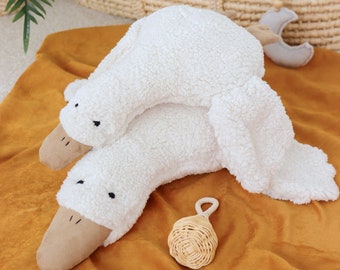 Soft Teddy Goose Plush Pillow, Nursery Decor