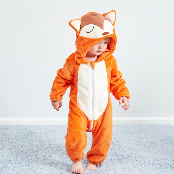 Baby Fox Onesie Kids Animal Onesie Baby Fox Romper Baby Animal Costume Toddler Fox Onesie Baby Fox Costume For Children Baby Fox Costume