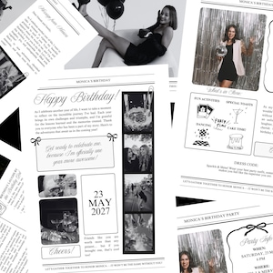 Customizable Birthday Newspaper Template Personalized Birthday Gift Printable Canva Template for Birthday Photoshoot Unique Printable Design