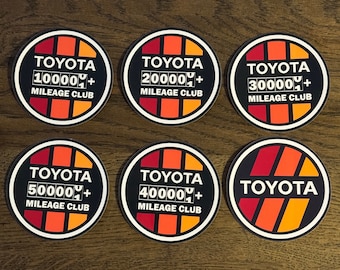 Toyota High Mileage Club Vinyl Sticker / Car Decal - Japanese Vintage Retro Landcruiser Tacoma Tundra TRD 4Runnner FJ Cruiser SR5 Hilux 4WD