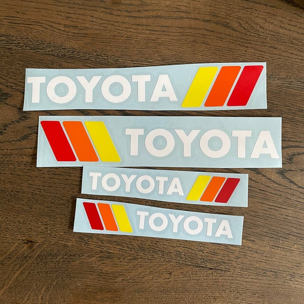 Autocollant de voiture découpé personnalisé avec logo Toyota vintage des années 80