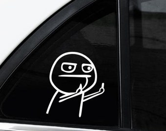 DEDO MEDIO, DIVERTIDO, Etiqueta engomada de la calcomanía, Etiqueta engomada del vinilo, Ventana del coche, Parachoques del coche, MacBook, Botella de agua