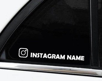 2 x INSTAGRAM PERSONNALISÉ pour poignées de voiture, autocollants découpés pour pare-chocs de fenêtre