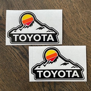 Toyota Vintage Mountain 80s Logo Custom Die-Cut Car Sticker
