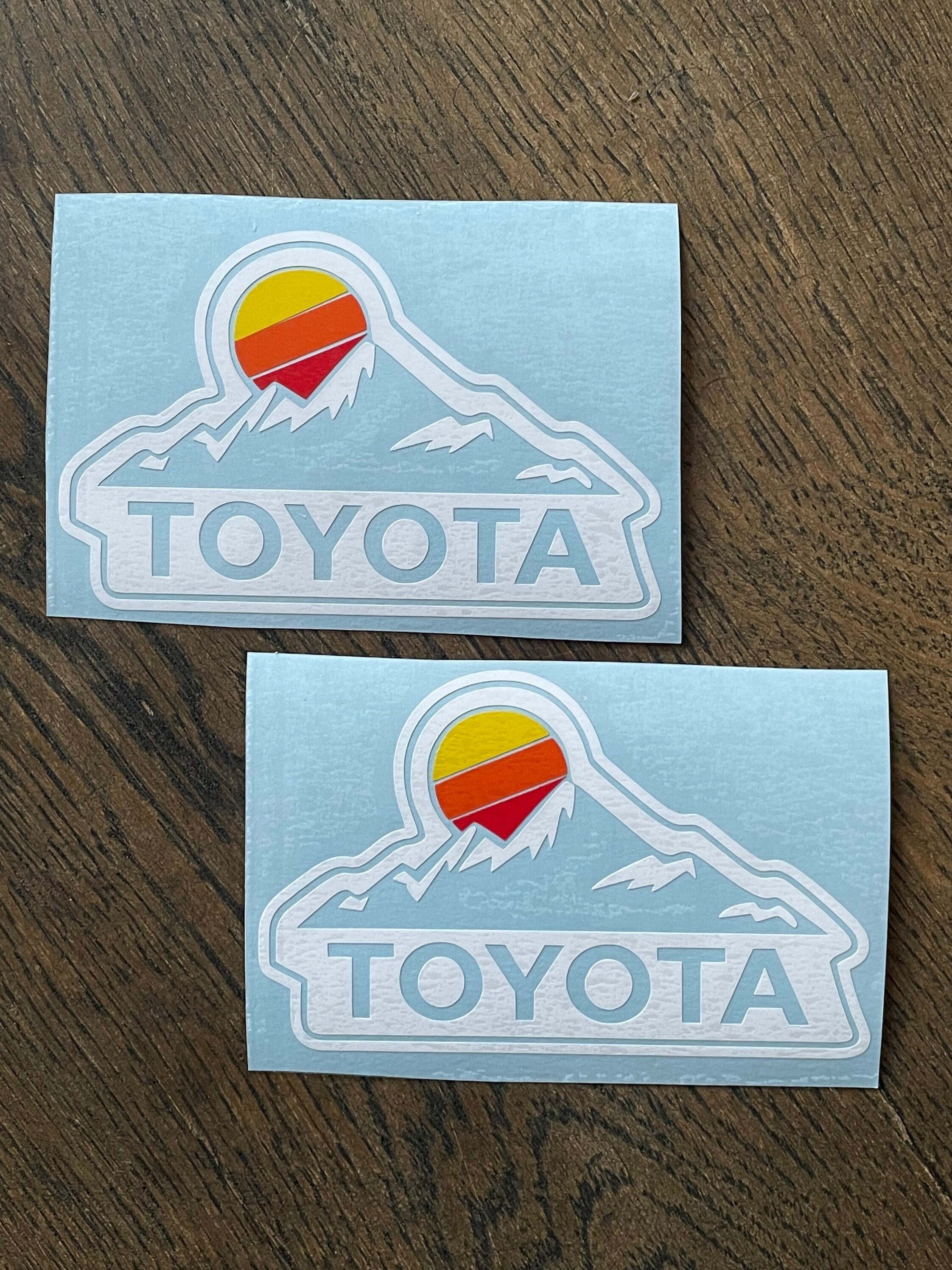 Toyota Vintage Mountain 80s Logo Custom Diecut Car Sticker Etsy