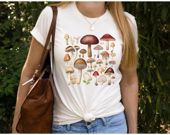 Pilz-Grafik-T-Shirt, Naturliebhaber, Unisex-Baumwollhemd