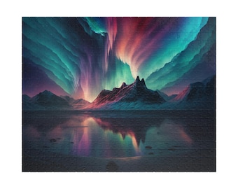 Puzzle | Norther Lights Puzzle | Jigsaw Puzzle | Mom Gift | Grandma Gift | Puzzle Gifts | Puzzle for Adults |  500 Piece Puzzle