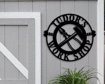 Custom Metal Workshop Sign: Personalized Garage Decor