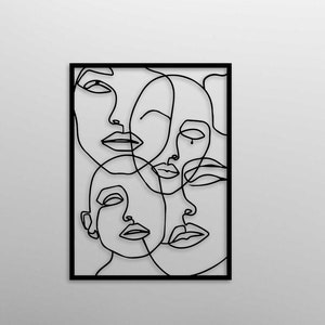 Womans Faces Metal Wall Art, Abstarct Metal Wall Decor, Unique Birthday Gift, Bathroom Metal Wall Art, Valentines Day Gift