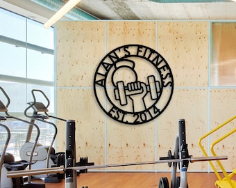 Personalized Metal Gym Name Sign - Custom Fitness Center Wall Decor - Unique Birthday Gift