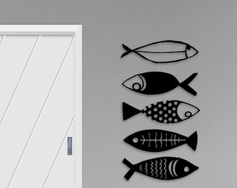 Fishing Metal Wall Art, Ocean Life Unique Metal Wall Decor, Modern Wall Art, Lake House Metal Wall Decor, Bestseller Gift, Christmas Gift