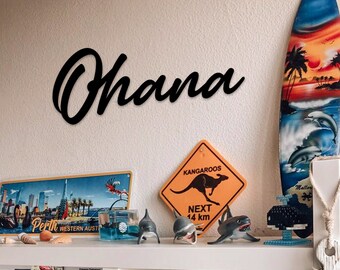 Ohana Metal Wall Art: Family Home Decor