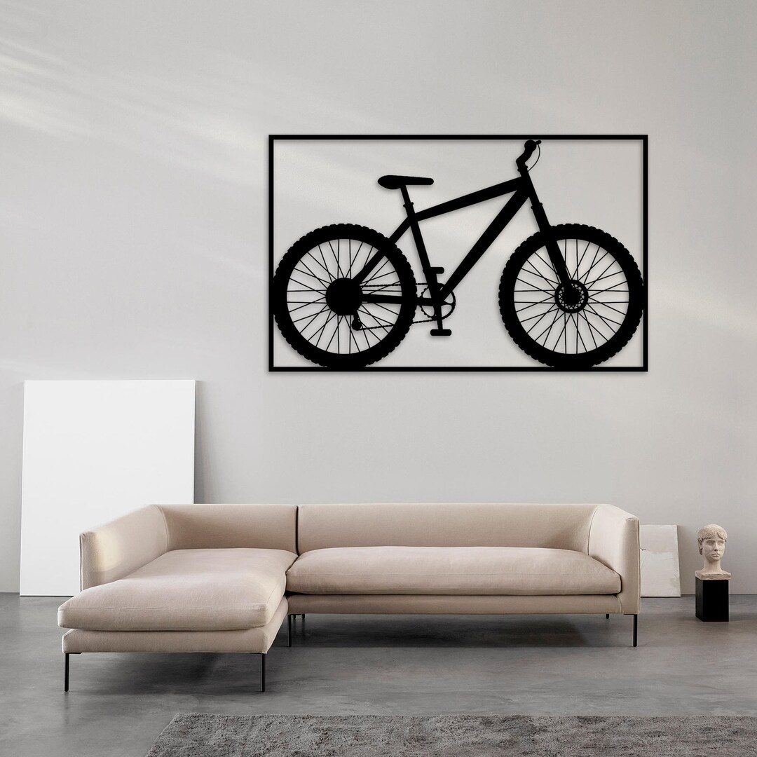 Metal Mountain Bike Wall Art Cycle Metal Wall Art Large Etsy