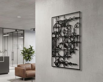 Abstract Metal Wall Art - Moden Metal Home Decor - Unique Birthday Gift