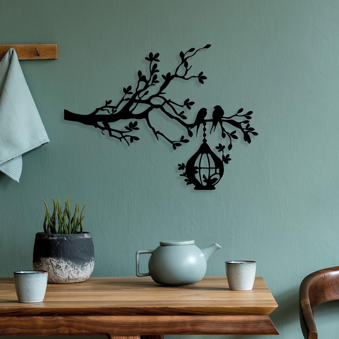 Tree Branch Metal Wall Art - Minimal Nature Home Decor - Unique ...