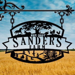 Personalized Farm Name Sign, Custom Ranch Entry Sign, Unique Birthday Gift, Gift For Family, Anniversary Gift, Custom Barn Name Metal Sign