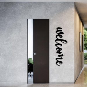 Metal Welcome Sign, Modern Front Door Sign, Premium Front Porch Decor, Home Entry Metal Wall Decor, Christmas Gift, Office Entry Wall Art