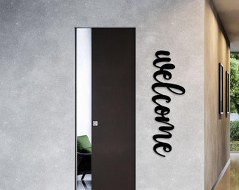 Modern Metal Welcome Sign: Front Porch Wall Decor