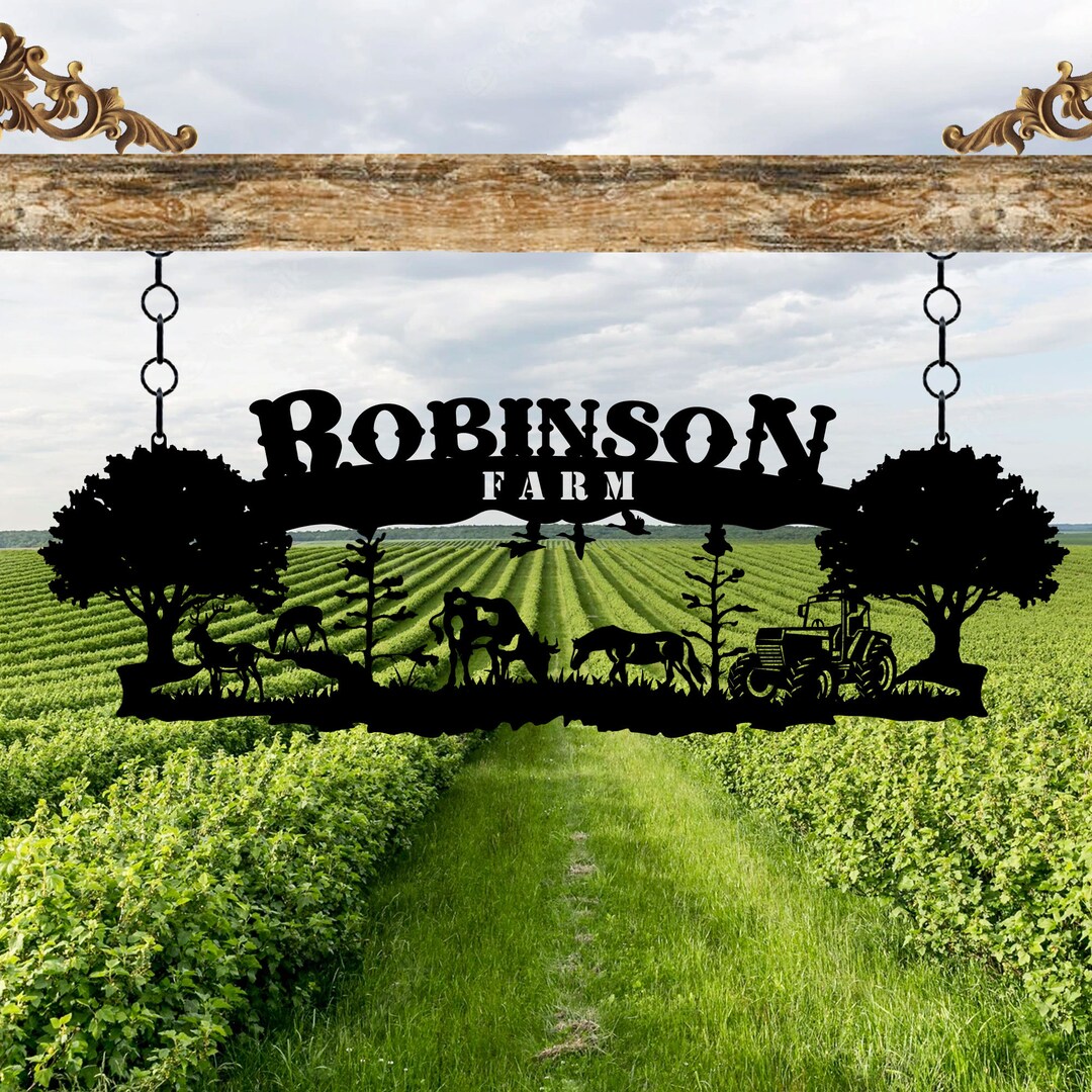 Personalized Metal Farmhouse Sign: Custom Ranch Name, Porch Wall Art - Etsy