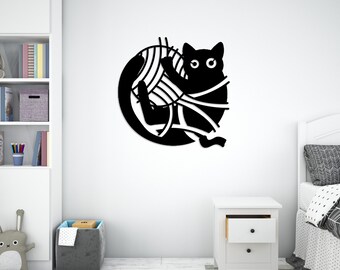Cat Metal Wall Art: Whimsical Wire Decor for Cat Lovers
