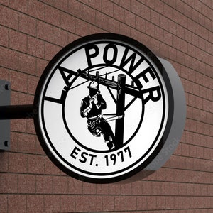 Custom Lineman Metal Wall Sign: Personalized Business Decor