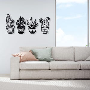 Cactus Metal Wall Art: Home Garden Decor