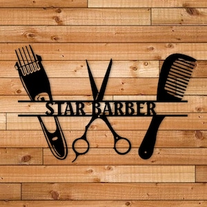 Custom Barber Metal Sign, Personalized Hairdresser Hair Salon Sign, Unique Barber Shop Decor, Barber Gifts, Valentines Day Gift