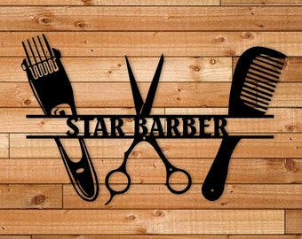 Custom Barber Shop Metal Sign: Personalized Hair Salon Decor