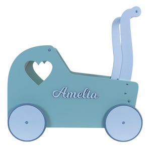 Retro --- Peuterloopwagen, 1 jaar oude baby, houten poppenwagen, 1e verjaardagscadeau, houten speelgoed, babyloopwagen, duwspeelgoed