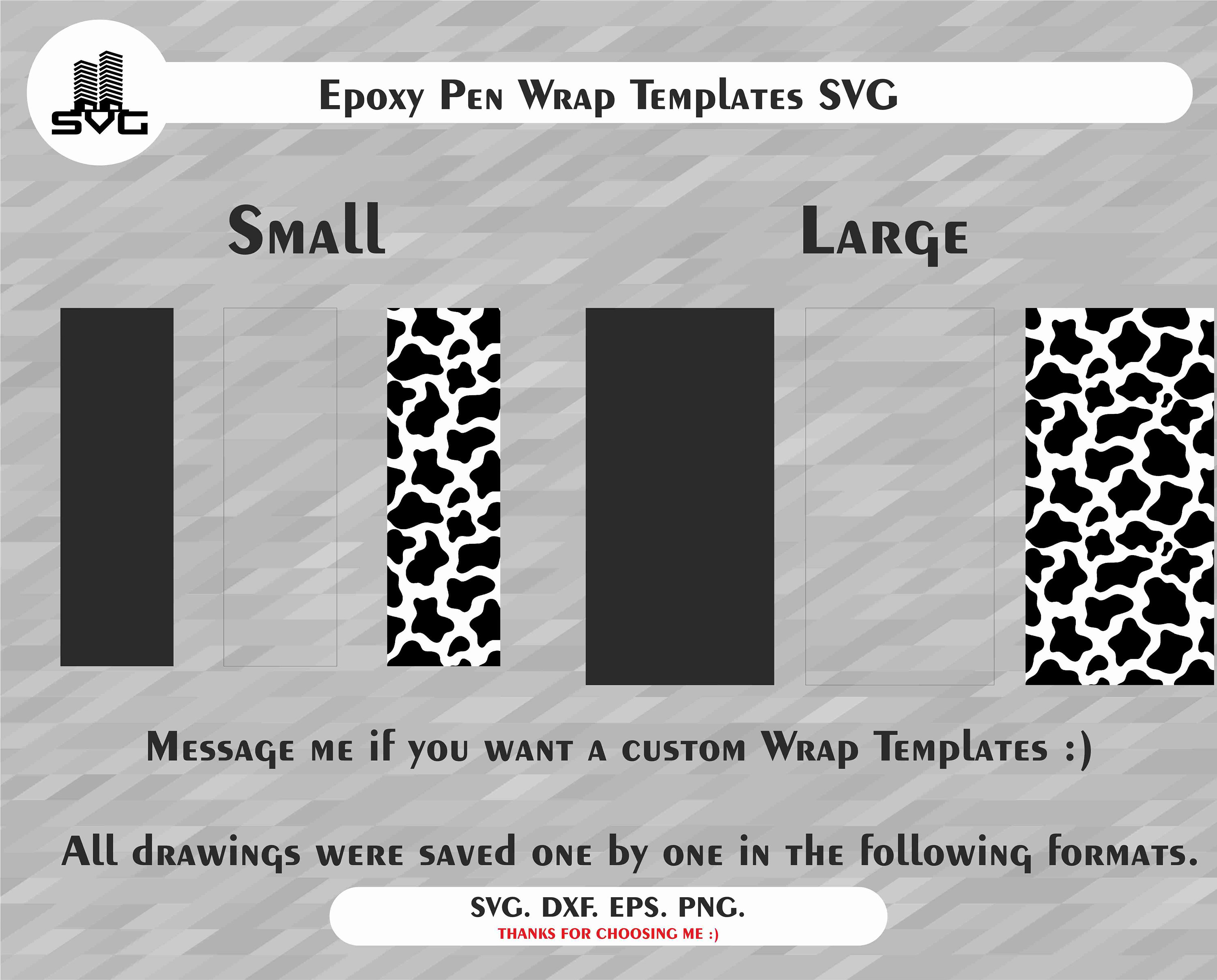 Epoxy Pen Wrap Templates SVG Vector Cut File Etsy