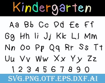 Kindergarten font Svg + OTF, preschool font ,Baby Font svg, Kids font svg, School font svg, Cricut fonts, Kindergarten svg, download fonts
