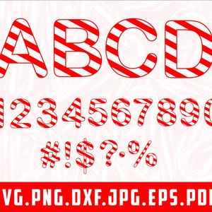 Candy Cane Font, Candy Cane Font Svg Cricut, Candy Font Svg, Candy letters Svg,  Baby Font, Candy SVG