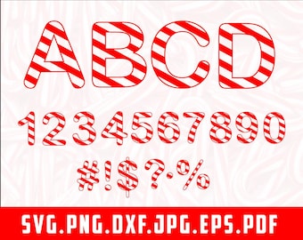 Candy Cane Font, Candy Cane Font Svg Cricut, Candy Font Svg, Candy letters Svg,  Baby Font, Candy SVG