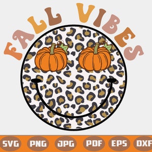 Fall Vibes PNG Sublimation Design, Fall Sublimation, Smiley Face, Pumpkin Png, retro pumpkin png,smiley face svg, Digital Download